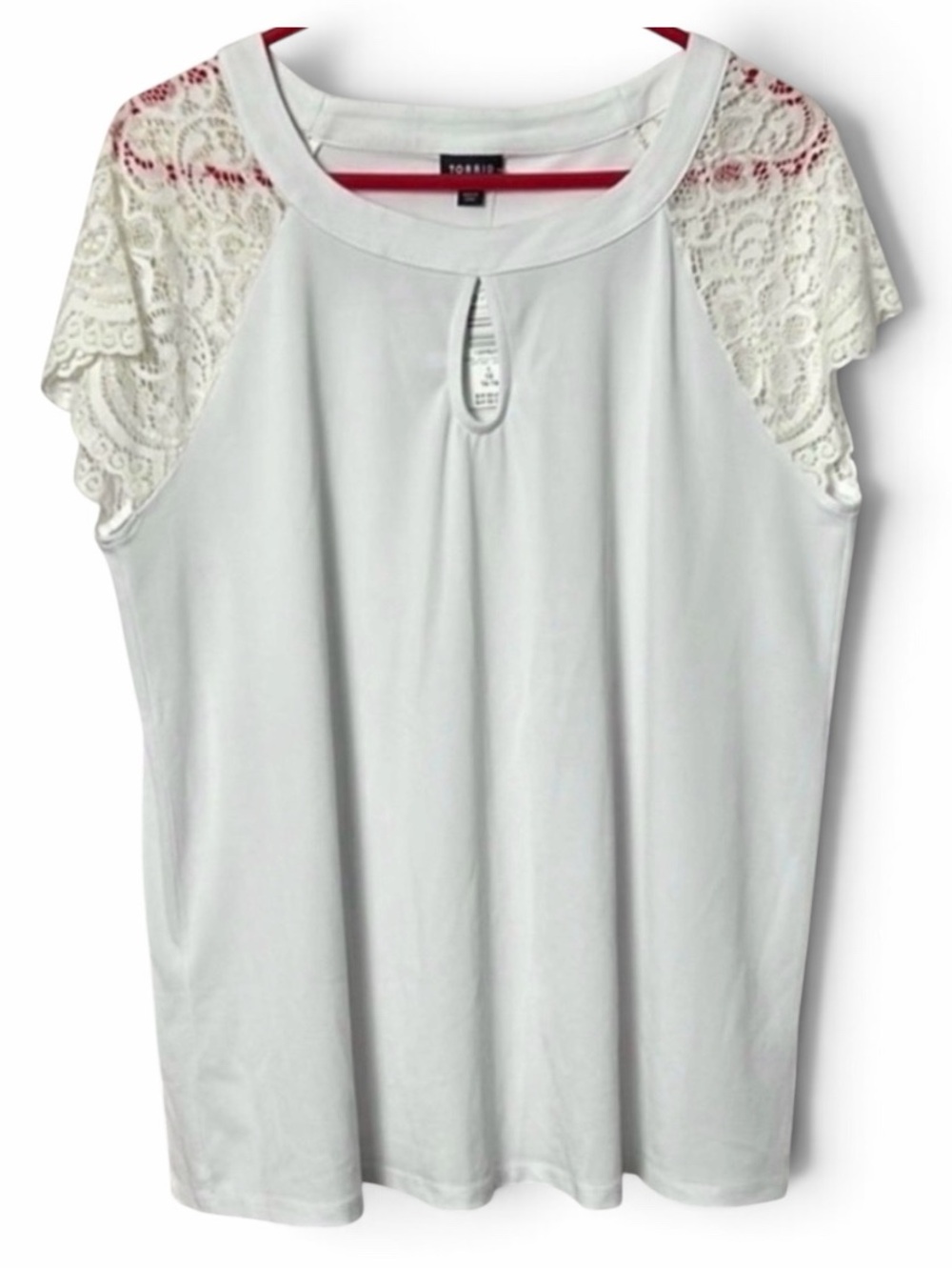 Torrid Studio Knit Lace Sleeve Top Size 1(14/16)-NWT